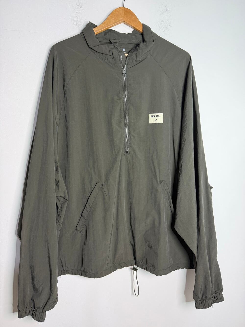 STPL Men’s Windbreaker Olive Hunter Green NWT Half Zip X Large Streetwear Jacket